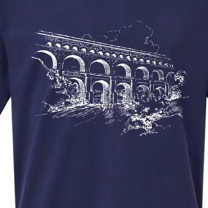 Ancient Roman Aqueduct Rome Aqueduct Of Segovia Sueded Cloud Jersey T-Shirt