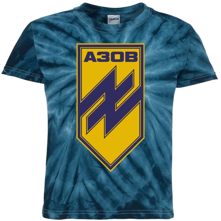 Azov Regiment A30B Azov Battalion Ukraine Kids Tie-Dye T-Shirt ...