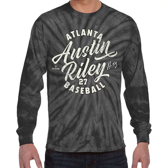 Austin Riley Atlanta Baseball Rock Tie-Dye Long Sleeve Shirt