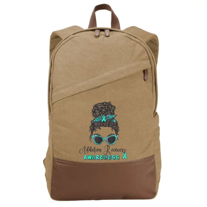 Addiction Recovery Awareness Month Sobriety Support Cotton Canvas Backpack