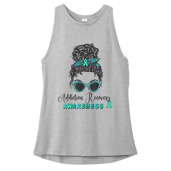 Addiction Recovery Awareness Month Sobriety Support Ladies Tri-Blend Wicking Tank