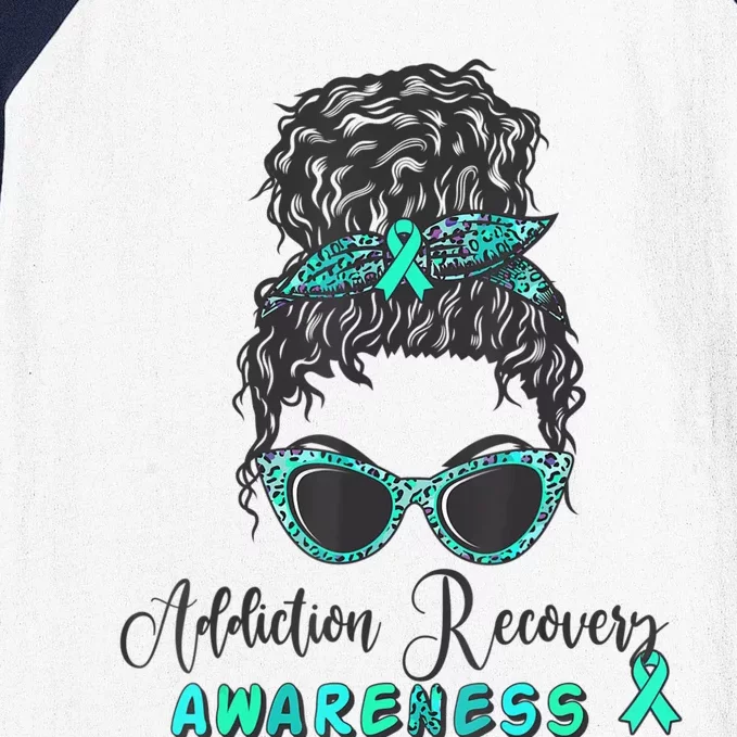 Addiction Recovery Awareness Month Sobriety Support Baseball Sleeve Shirt