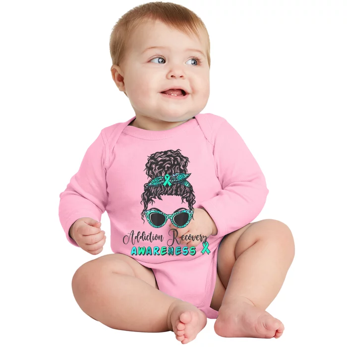 Addiction Recovery Awareness Month Sobriety Support Baby Long Sleeve Bodysuit