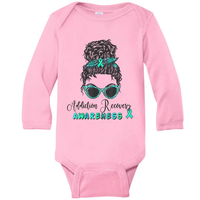 Addiction Recovery Awareness Month Sobriety Support Baby Long Sleeve Bodysuit