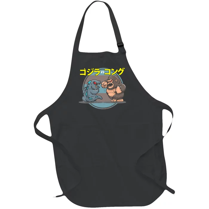 Amazing Retro Art Go.Dzi.Lla Vs K.O.Ng Full-Length Apron With Pocket