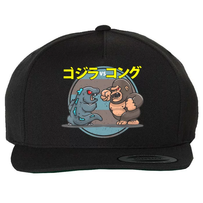 Amazing Retro Art Go.Dzi.Lla Vs K.O.Ng Wool Snapback Cap