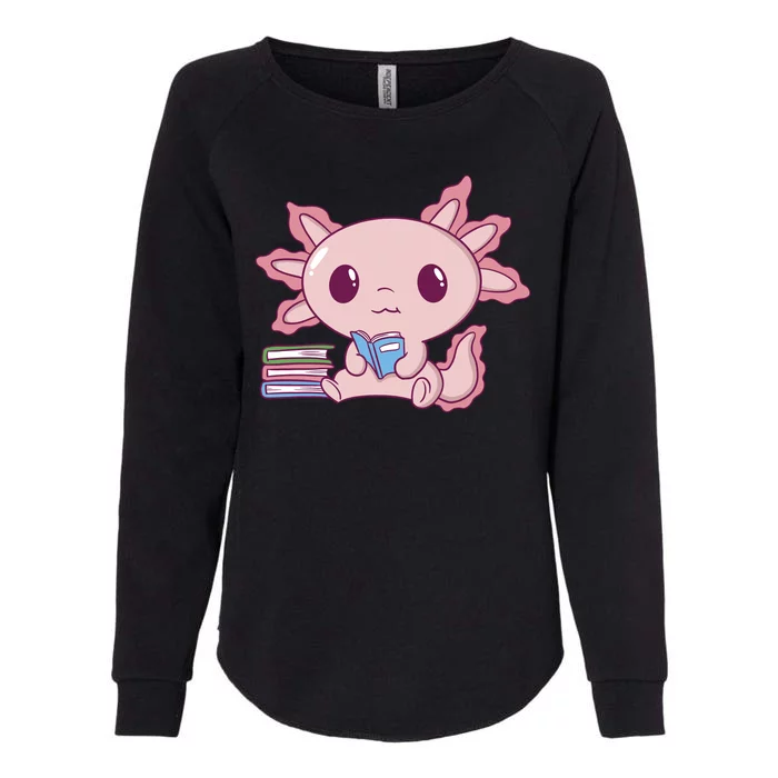 Axolotl Reading Womens California Wash Sweatshirt