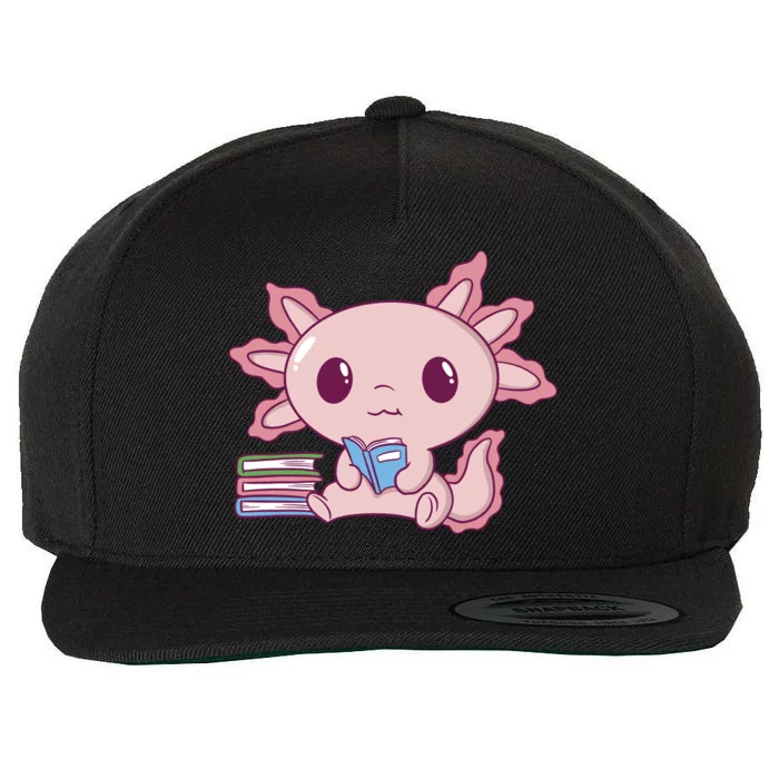 Axolotl Reading Wool Snapback Cap