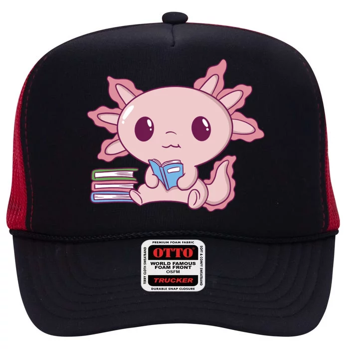 Axolotl Reading High Crown Mesh Trucker Hat