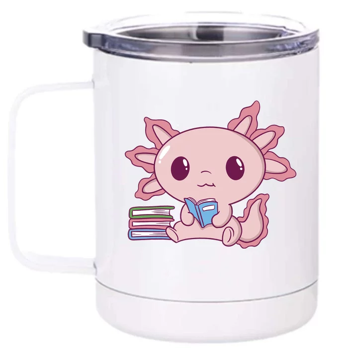 Axolotl Reading Front & Back 12oz Stainless Steel Tumbler Cup