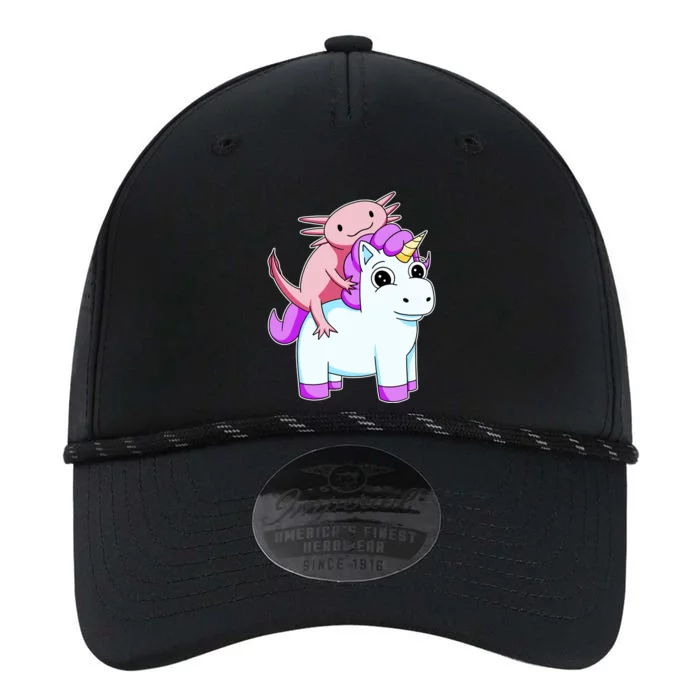 Axolotl Riding A Unicorn Funny Cute Performance The Dyno Cap