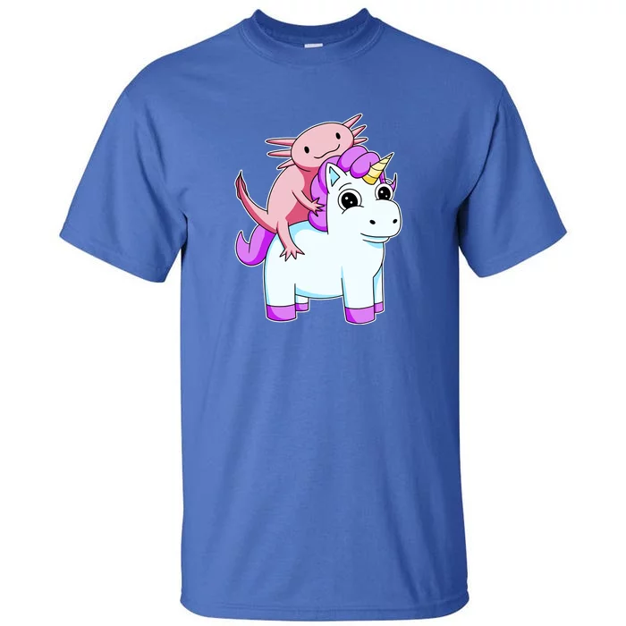 Axolotl Riding A Unicorn Funny Cute Tall T-Shirt