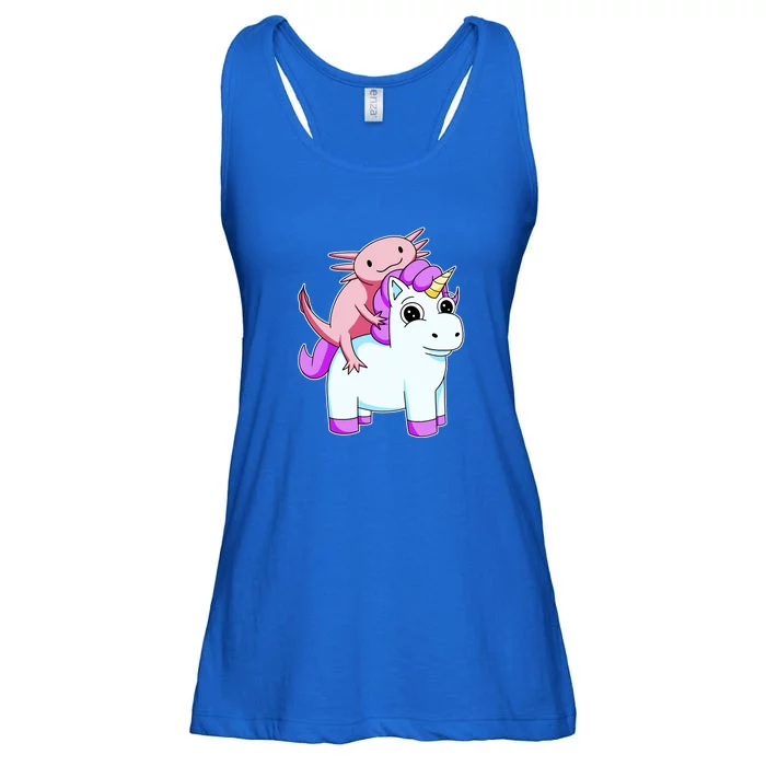 Axolotl Riding A Unicorn Funny Cute Ladies Essential Flowy Tank