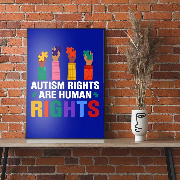 Autism Rights Are Hu Rights Autism Awareness Acceptance Gift Poster