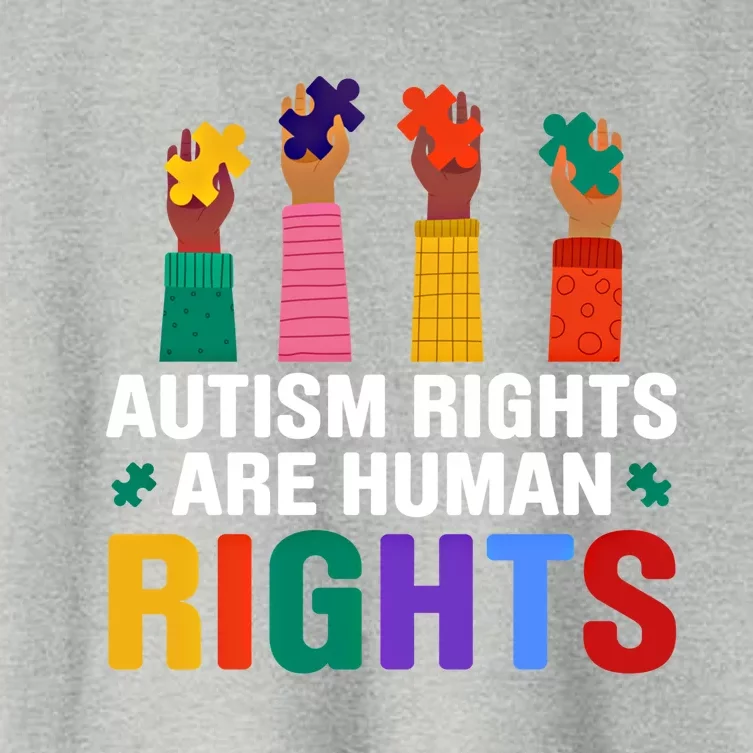 Autism Rights Are Hu Rights Autism Awareness Acceptance Gift Women's Crop Top Tee