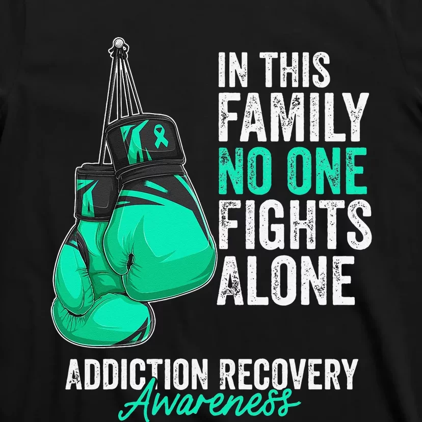 Addiction Recovery Awareness Month Gloves Teal Ribbon T-Shirt