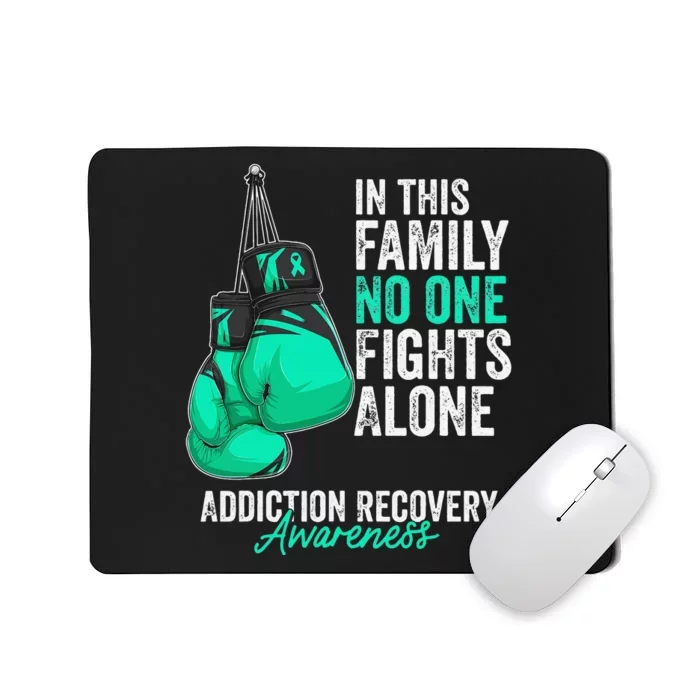 Addiction Recovery Awareness Month Gloves Teal Ribbon Mousepad