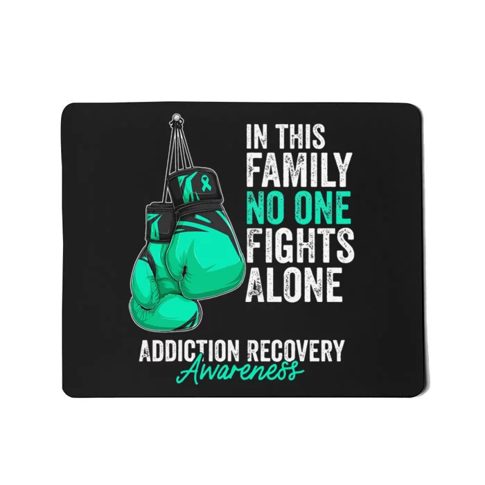 Addiction Recovery Awareness Month Gloves Teal Ribbon Mousepad