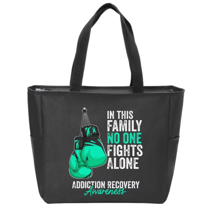 Addiction Recovery Awareness Month Gloves Teal Ribbon Zip Tote Bag