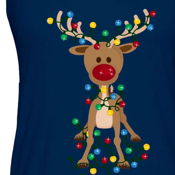 Adorable Reindeer Ladies Essential Flowy Tank