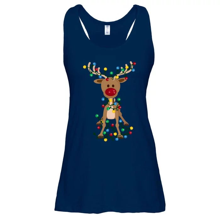 Adorable Reindeer Ladies Essential Flowy Tank