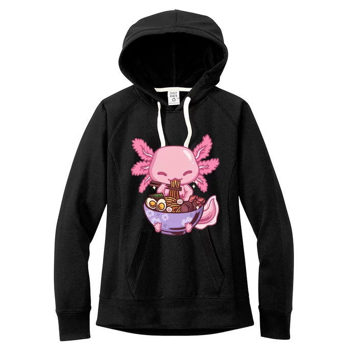 Axolotl Ramen Anime Kawaii Eating Women's Fleece Hoodie