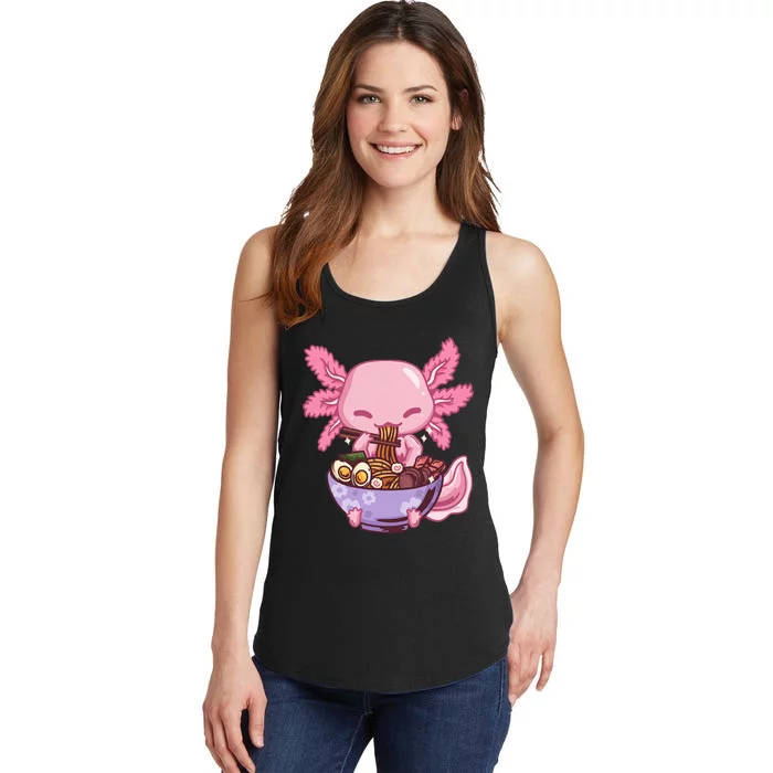 Axolotl Ramen Anime Kawaii Eating Ladies Essential Tank