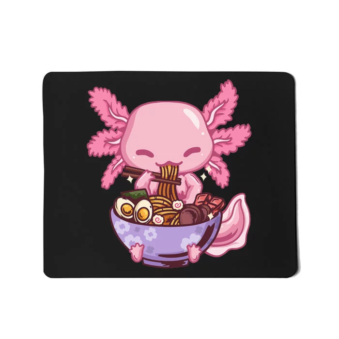 Axolotl Ramen Anime Kawaii Eating Mousepad