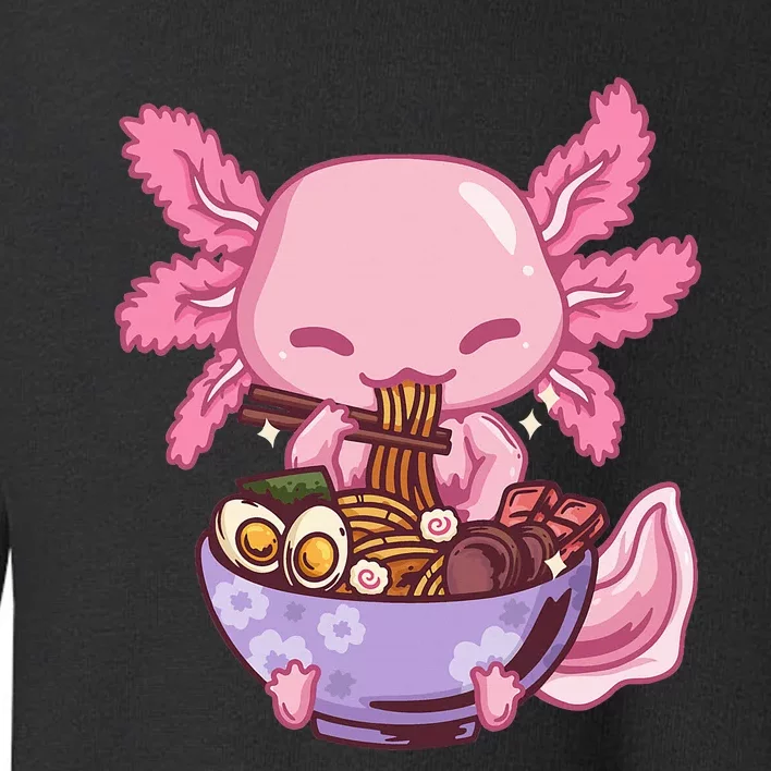 Axolotl Ramen Anime Kawaii Eating Toddler Sweatshirt