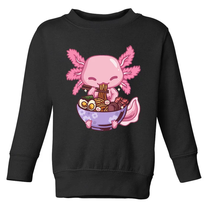 Axolotl Ramen Anime Kawaii Eating Toddler Sweatshirt