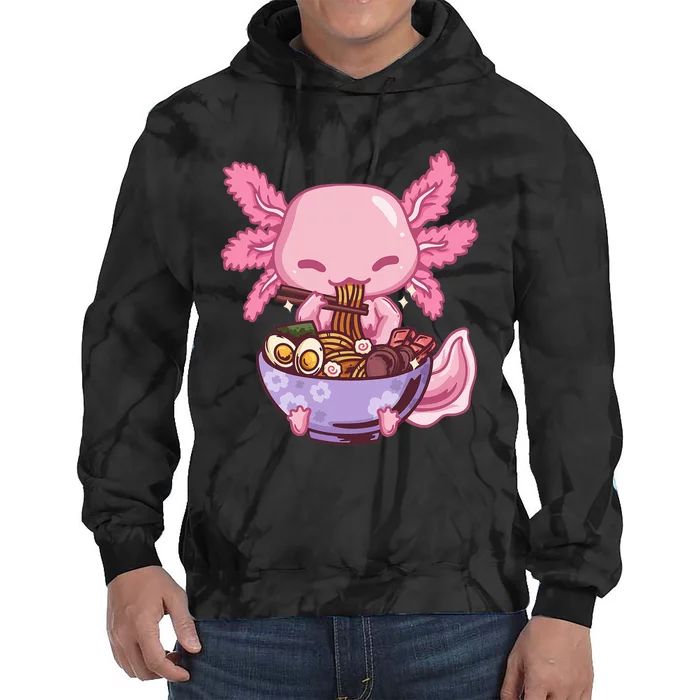 Axolotl Ramen Anime Kawaii Eating Tie Dye Hoodie