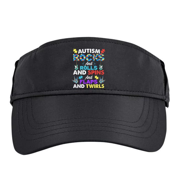 Autism Rocks And Rolls And Spins And Flaps And Twists Adult Drive Performance Visor