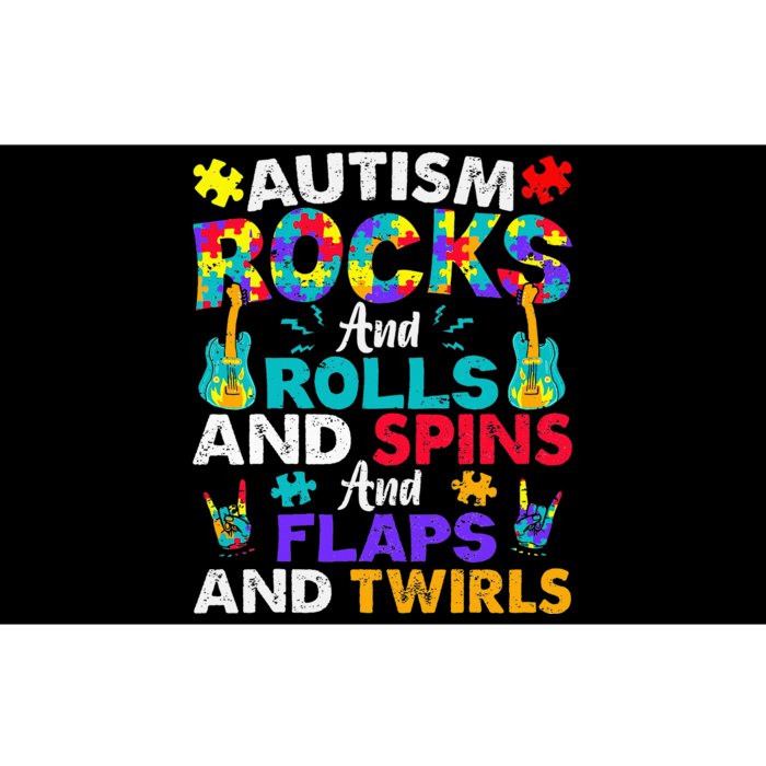 Autism Rocks And Rolls Funny Autism Awareness Month Bumper Sticker