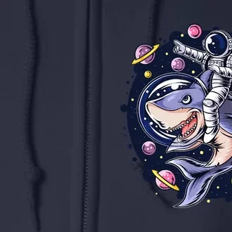 Astronauts Ride A Shark In Space ( Galaxy ) With The Planets Full Zip Hoodie