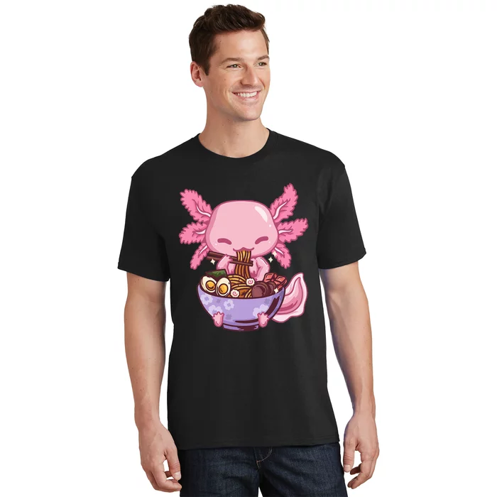 Axolotl Ramen Anime Kawaii Eating T-Shirt