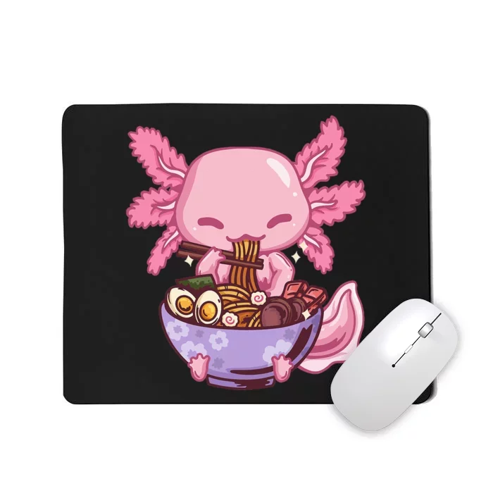 Axolotl Ramen Anime Kawaii Eating Mousepad