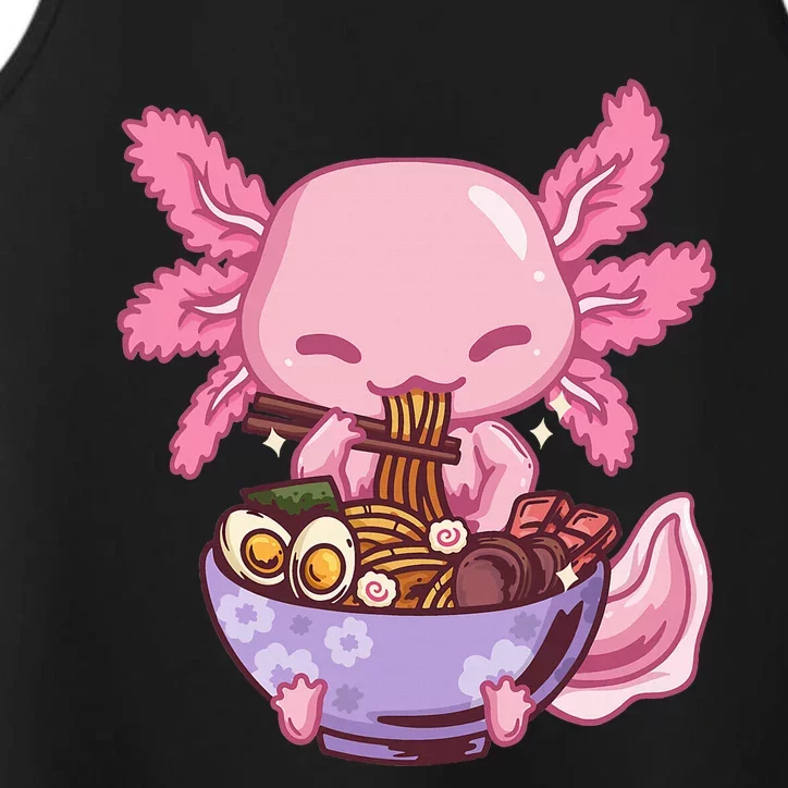 Axolotl Ramen Anime Kawaii Eating Performance Tank