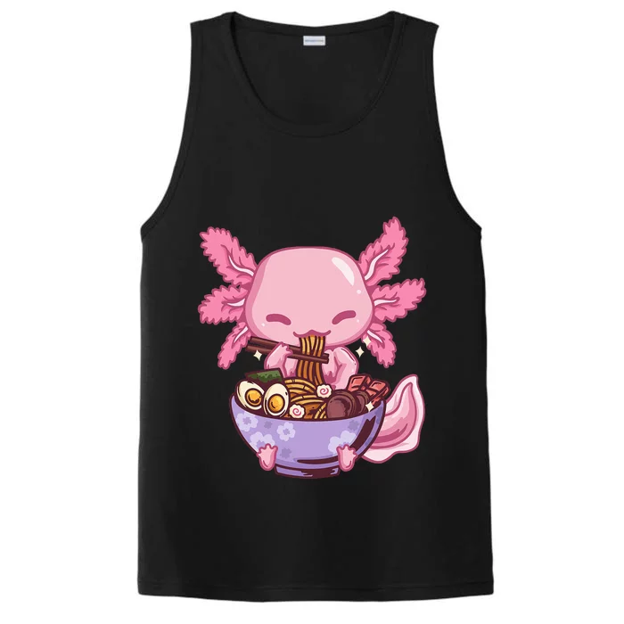 Axolotl Ramen Anime Kawaii Eating Performance Tank