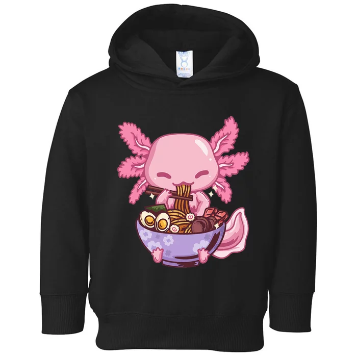 Axolotl Ramen Anime Kawaii Eating Toddler Hoodie