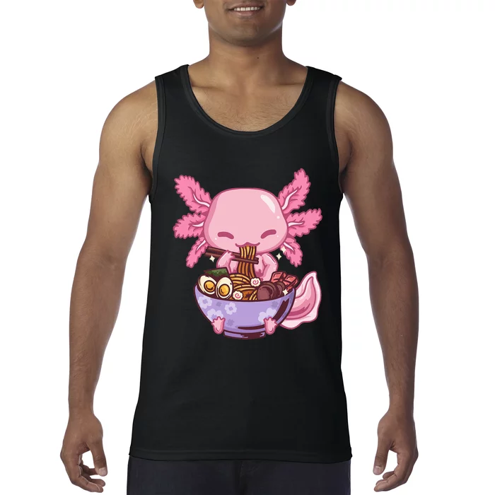 Axolotl Ramen Anime Kawaii Eating Tank Top