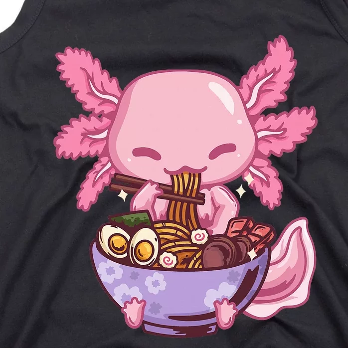 Axolotl Ramen Anime Kawaii Eating Tank Top