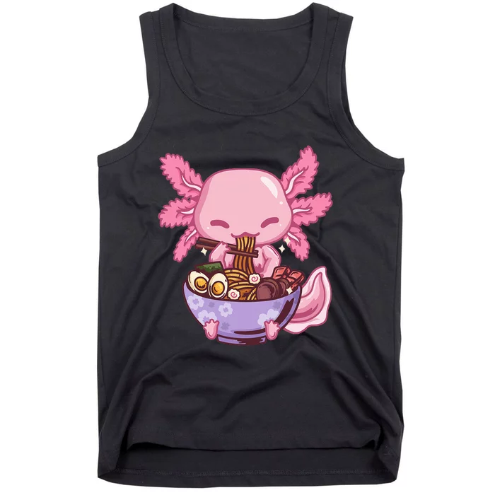 Axolotl Ramen Anime Kawaii Eating Tank Top