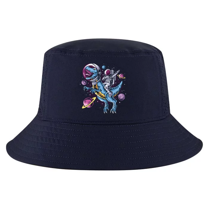 Astronaut Riding A Dinosaur In Space Cool Comfort Performance Bucket Hat