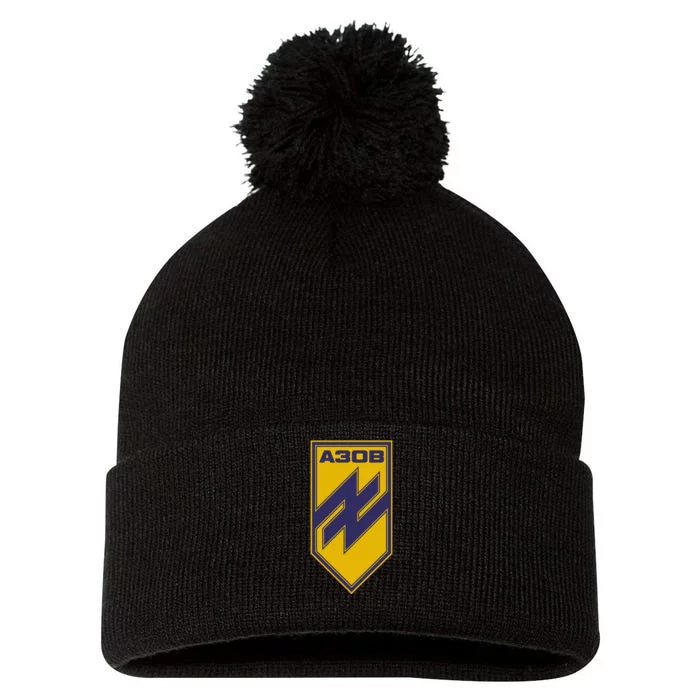 Azov Regiment A30B Azov Battalion Ukraine Pom Pom 12in Knit Beanie