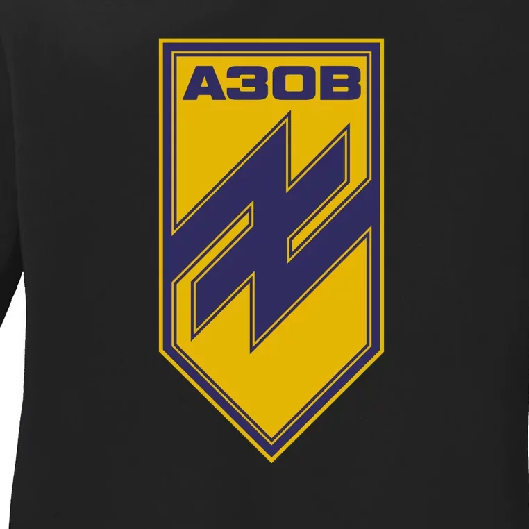 Azov Regiment A30B Azov Battalion Ukraine Ladies Long Sleeve Shirt