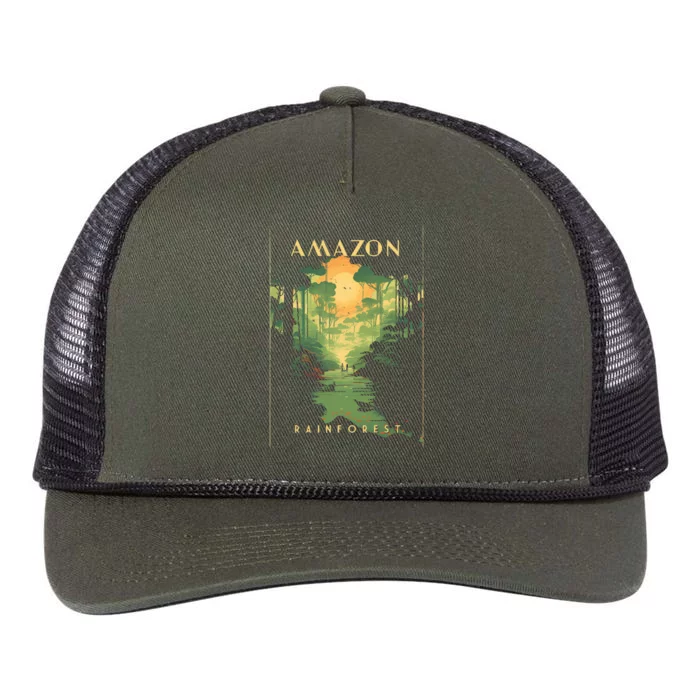 Amazon Rainforest Retro Rope Trucker Hat Cap