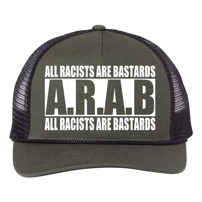 All Racists Are Bastards Arab All Racists Are Bastards Retro Rope Trucker Hat Cap