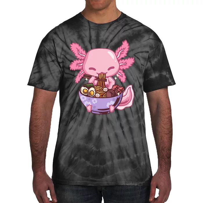 Axolotl Ra Anime Kawaii Eating Tie-Dye T-Shirt