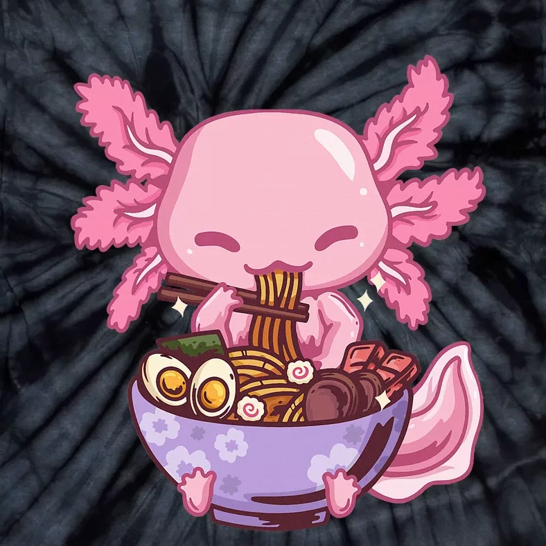 Axolotl Ra Anime Kawaii Eating Tie-Dye T-Shirt