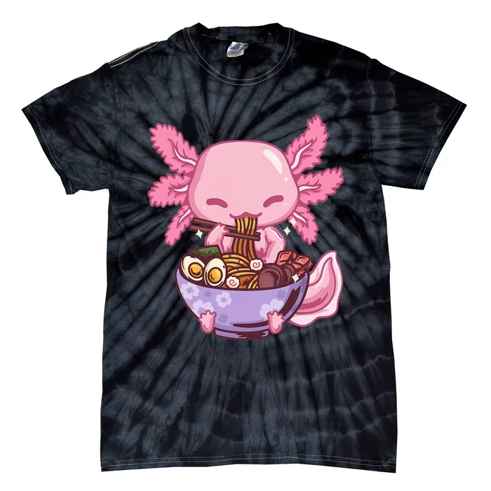 Axolotl Ra Anime Kawaii Eating Tie-Dye T-Shirt